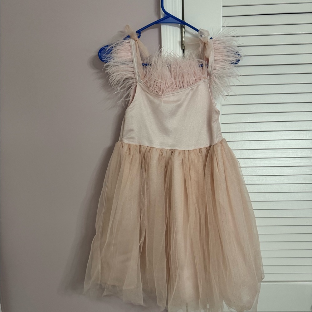 Chic Feathered Pink Dress
